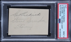 Lou Gehrig Signed 2" x 3" Segment with MINT 9 Autograph (PSA/DNA Encapsulated)