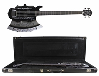 KISS: Gene Simmons Signed & Heavily Inscribed Stage Used Axe Guitar, Case, & Vinyl COA (JSA LOA)