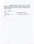 The Grateful Dead: Jerry Garcia Signed Merchandising Agreement w/ RARE Full Name Signature! (PSA/DNA Graded MINT 9)