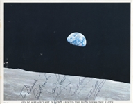 Apollo 8 Crew Signed 8" x 10" Official NASA Photo (3 Sigs)(Beckett/BAS LOA)