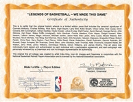 NBA 60 Greatest NBA Legends of Basketball Signed Lithograph w/Jordan, Kobe, Lebron, etc. - Blake Griffin's 1/1 Personal Lithograph from Artist! (Beckett/BAS) (Icon Art LOA & JSA)