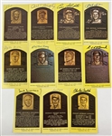 Baseball Lot of 11 Signed HOF Plaque Postcard Lot with Paige, Slaughter, Stengel, & More! (Beckett/BAS)(Third Party Guaranteed)