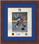 Brian Leetch & Tom & Charles McKimson Signed 19" x 22" Ltd. Ed. Artist Proof Bugs Bunny Serigraph in Framed Display (Third Party Guaranteed)