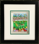 Charles Fazzino Signed Ltd. Ed. 6" x 8" Mix Media 3D Soccer Art Display in Custom Framing 
