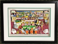 Charles Fazzino Signed 12" x 17" "Straight Flush Call My Bluff" Ltd. Ed. 3D Pop Art in Custom Display