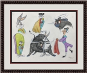 Virgil Ross Signed & Drawn Original Toro the Bull & Bugs Bunny Model Sheet (Third Party Guaranteed)