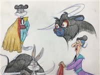 Virgil Ross Signed & Drawn Original Toro the Bull & Bugs Bunny Model Sheet (Third Party Guaranteed)