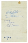 The Beatles 1963 Fully Group Signed Imperial Hotel Torquay Letterhead Paper (4 Sigs) (Tracks COA)