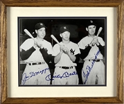 Mickey Mantle, Ted Williams & Joe DiMaggio Signed 10” x 8” Photo (Third Party Guaranteed)