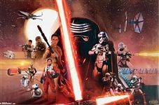 Star Wars “The Force Awakens” J.J. Abrams & Daisy Ridley Dual-Signed 34” x 22” Poster (Third Party Guaranteed)