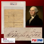 President George Washington Signed Revolutionary War Discharge with Exceptionally Bold Signature (PSA/DNA Encapsulated, JSA LOA & University Archives LOA)