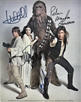 Star Wars Terrific Cast Signed 8" x 10" Promo Photo for "A New Hope" with Ford, Fisher, Hamill & Mayhew (Beckett/BAS Encapsulated & K9 Autographs COA)