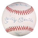 Mickey Mantle, Mike Trout, Willie Mays & Duke Snider (4) Signed ONL Baseball (PSA/DNA, MLB & Beckett)