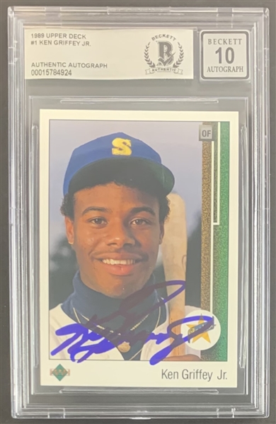 Ken Griffey Jr. Signed 1989 Upper Deck #1 w/ GEM MINT 10 AUTO! (Beckett/BAS)