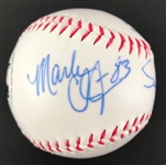 Marks Brothers Signed Baseball: Mark Clayton 83 and Mark Super Duper 85 (Beckett/BAS)