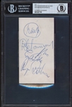 The Who Group RARE Signed 3" x 5.5" Fan Club Card with Keith Moon! (Beckett/BAS Encapsulated)