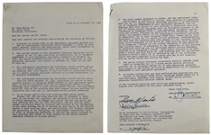 Dean Martin & Jerry Lewis Dual Signed 1951 Employment Contract (Beckett/BAS LOA)