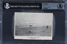 Orville Wright Signed 3.75" x 5.25" Photo from Historic First Flight (Beckett/BAS Encapsulated)