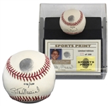 Stan Musial Signed Limited Edition ONL Baseball with Original Thumbprint in Custom Display (Beckett/BAS COA)