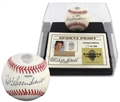 Red Schoendienst Signed Limited Edition ONL Baseball with Original Thumbprint in Custom Display (Beckett/BAS COA)