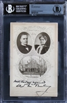 President William McKinley RARE Signed 1896 Cabinet Photograph (Beckett/BAS Encapsulated)