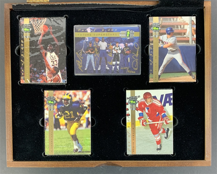 1992 Classic Four Sport Gold Foil Box Set - 4 Autographs w/ ONeal, Howard, Hamrlik, and Nein - 2107/9500 