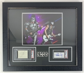KISS: Gene Simmons & Paul Stanley Encapsulated Cut Signatures in Impressive Custom Framed Display (PSA/DNA)