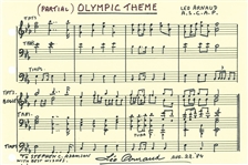 Léo Arnaud Signed & Hand-Scored "Olympic Theme" Song AMQS (Third Party Guaranteed)