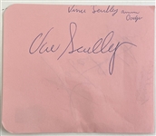 Vin Scully Signed 4.5" x 5.25" Album Page (Beckett/BAS LOA)