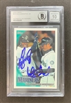 Ichiro Suzuki & Ken Griffey Jr. Signed 2010 Topps #515 w/ GEM MINT 10 AUTO! (Beckett/BAS Encapsulated)