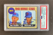 Jerry Koosman & Nolan Ryan Signed Reprinted 1968 Topps #177 (PSA/DNA Encapsulated)