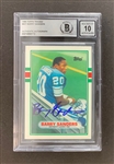 Barry Sanders Signed 1989 Topps Traded #83T w/ GEM MINT 10 AUTO! (Beckett/BAS Encapsulated)