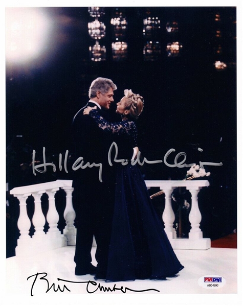 Bill & Hillary Clinton DUAL SIGNED 1993 Inaugural Ball 8x10 (PSA/DNA)