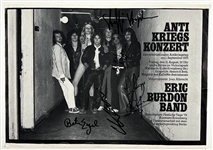 Eric Burdon Band Signed 11.75” x 8.25” Magazine Photo (5 Sigs) (Third Party Guaranteed)