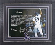 1988 World Series: Kirk Gibson & Vin Scully Dual-Signed 16" x 20" Photo w/ Handwritten Story by Gibson in Custom Framed Display! (BAS/Beckett & Steiner)