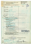 The Beatles George Harrison 1973 Double Signed Radio Appearance Contract (Tracks COA) 