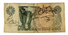 U2 1981 Autographed One Pound Note Belfast (UK) (Tracks COA) 