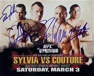 UFC Uprising: Sylvia, Couture, Franklin, & Hughes Signed 8" x 10" Promo Photo (4 sigs) (Third Party Guaranteed)