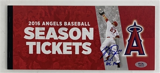 Mike Trout Signed RARE 2016 (MVP Season) Angels Season Ticket Holders Booklet with Full Season of Tickets (Unused!)(PSA/DNA)