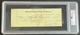 Ty Cobb Signed 3" x 8.25" Vintage Bank Check w/ Gem Mint 9 Auto! (PSA/DNA Encapsulated)