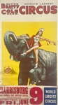 Original Clyde Beatty & Cole Bros. Traveling Circus Poster (circa 1950s) Harrisburg, PA Show