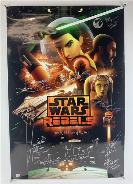 Star Wars Rebels Cast Signed 27" x 40" Poster with James Earl Jones & Others (10 Sigs)(Beckett/BAS LOA)