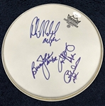 AC/DC Group Signed Drumhead with Young, Johnson, Williams & Rudd (JSA LOA)