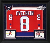 Alexander Ovechkin Signed Capitals Jersey in Custom Framed Display (Fanatics)