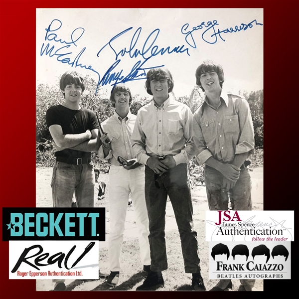 The Beatles Group Signed 8" x 10" Publicity Photo for "Help!" (1965) :: The Finest Beatles Photo Weve Ever Seen! (Beckett MINT 9, JSA, Caiazzo, Cox & Epperson/REAL LOAs)