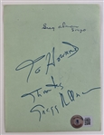 Gregg Allman & WWEs Jesse Ventura Signed 4.5" x 6" Album Page (Beckett/BAS)