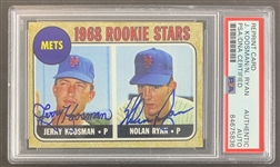 Jerry Koosman & Nolan Ryan Signed Reprinted 1968 Topps #177 (PSA/DNA Encapsulated)