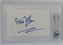 Reid Flair Signed 3" x 5" Index Card (Beckett/BAS Encapsulated)(JSA COA) 