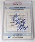 Randy Macho Man Savage & Ricky Steamboat Signed 1986 Title Card Sheet (PSA/DNA Encapsulated)(JSA COA) 