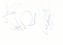 Status Quo Group Signed Index Card (4 Sigs) (Third Party Guaranteed)